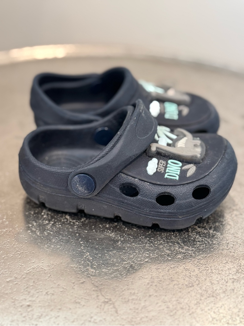 Kids Navy Blue Dino Clog Sandals